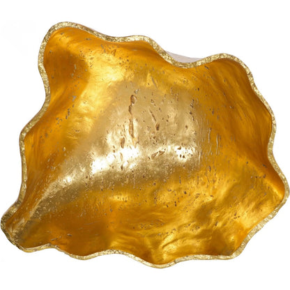 Cast Onyx Wall Bowl by Phillips Collection in gold and gold leaf. Made from resin in a modern style.