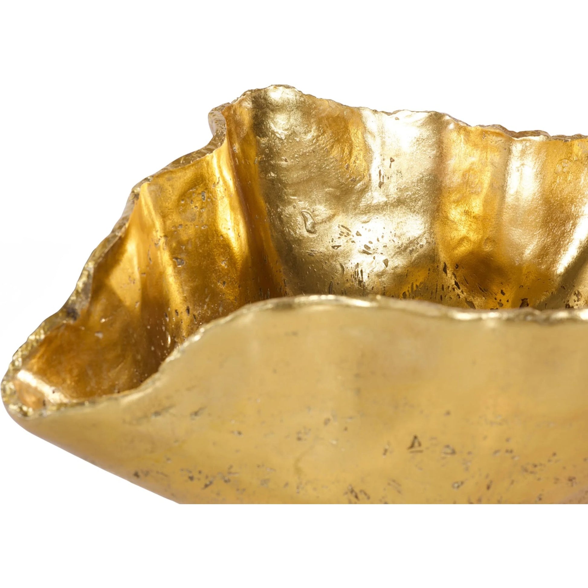 Cast Onyx Wall Bowl by Phillips Collection in gold and gold leaf. Made from resin in a modern style.