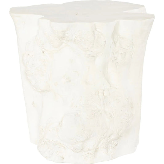 001 SI-2445384 | Primary Silo | Log Side Table by Phillips Collection in white and faux bleached. Made from resin in a unique style.