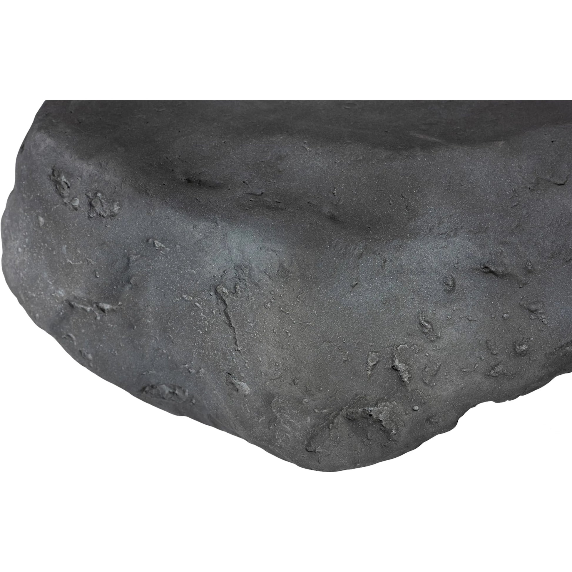 Cast Boulder Coffee Table by Phillips Collection in gray and charcoal stone. Made from resin in a unique style.