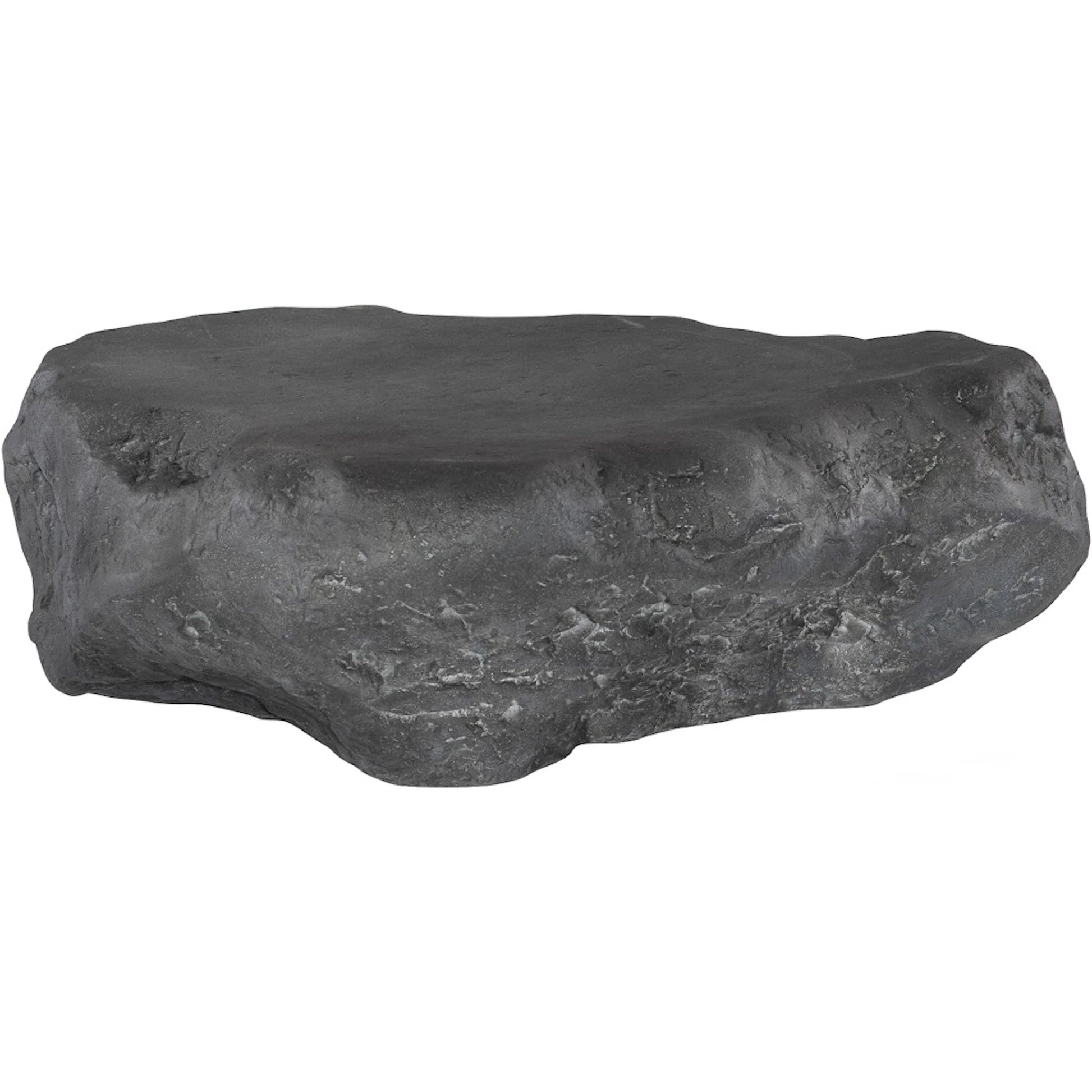 Cast Boulder Coffee Table by Phillips Collection in gray and charcoal stone. Made from resin in a unique style.