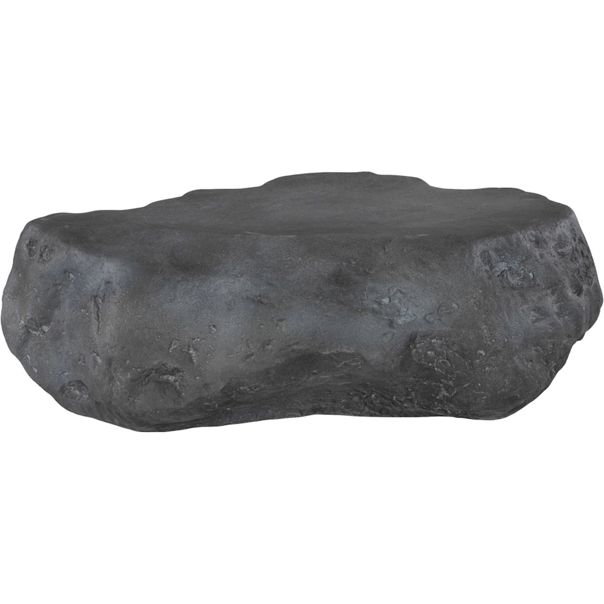 Cast Boulder Coffee Table by Phillips Collection in gray and charcoal stone. Made from resin in a unique style.