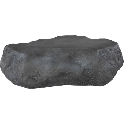 Cast Boulder Coffee Table by Phillips Collection in gray and charcoal stone. Made from resin in a unique style.