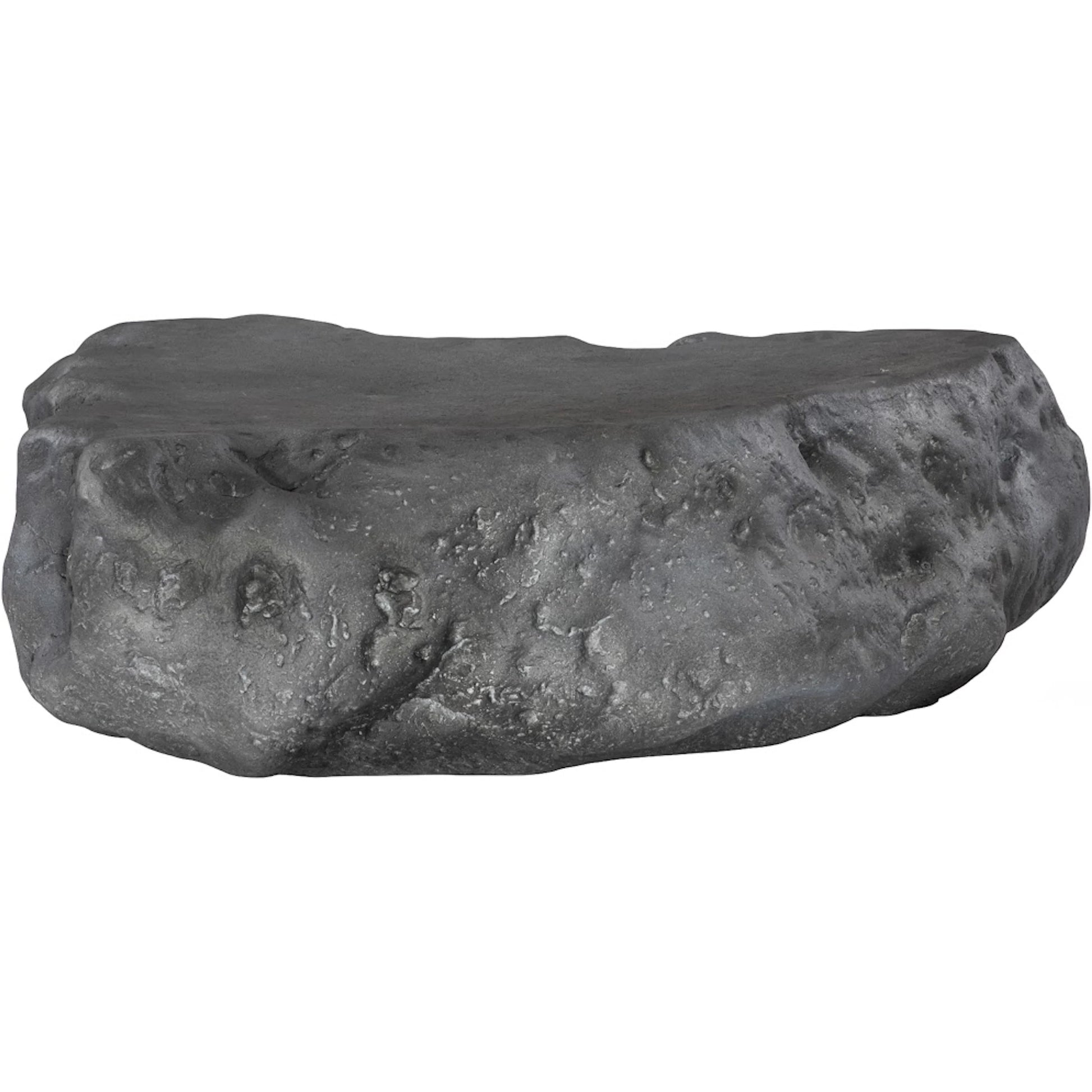 Cast Boulder Coffee Table by Phillips Collection in gray and charcoal stone. Made from resin in a unique style.
