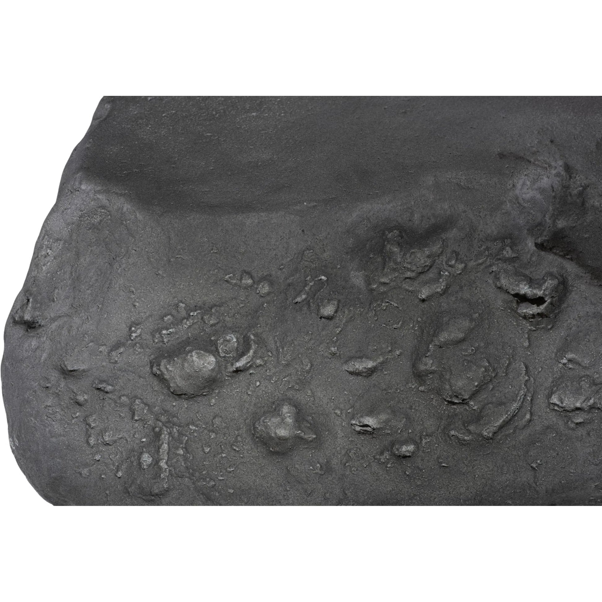Cast Boulder Coffee Table by Phillips Collection in gray and charcoal stone. Made from resin in a unique style.