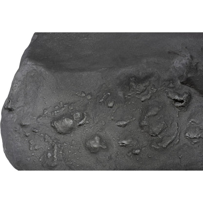 Cast Boulder Coffee Table by Phillips Collection in gray and charcoal stone. Made from resin in a unique style.