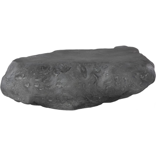 Cast Boulder Coffee Table by Phillips Collection in gray and charcoal stone. Made from resin in a unique style.