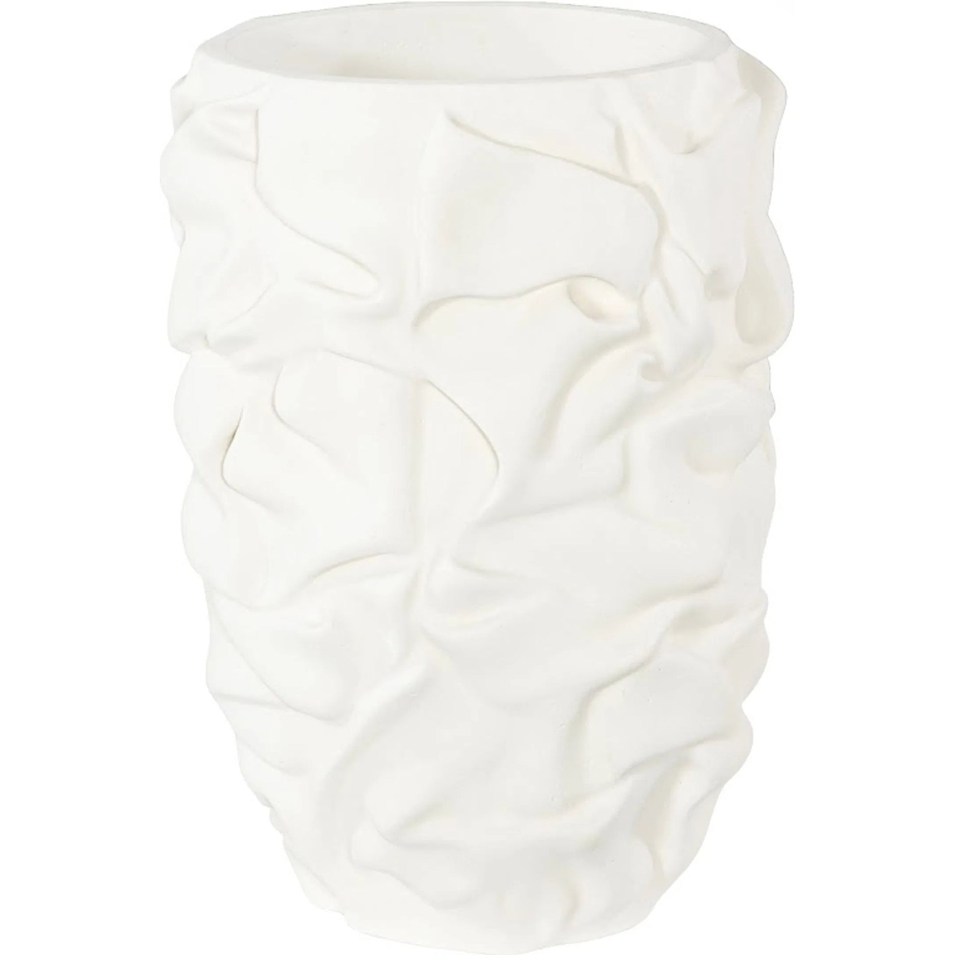 Drape Planter, White Stone by Phillips Collection in white stone. Made from resin, stone composite in a modern style.