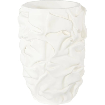 Drape Planter, White Stone by Phillips Collection in white stone. Made from resin, stone composite in a modern style.