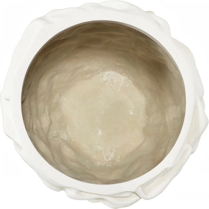 Drape Planter, White Stone by Phillips Collection in white stone. Made from resin, stone composite in a modern style.