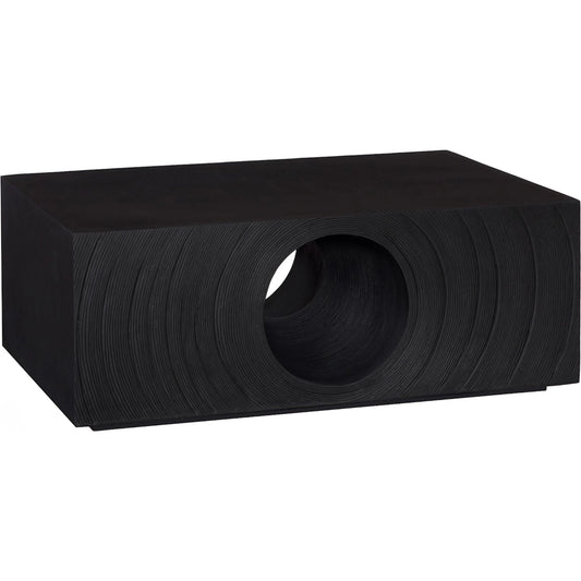 001 SI-2452541 | Primary Silo | Void Coffee Table by Phillips Collection in black and black stone. Made from resin, stone composite in a unique style.
