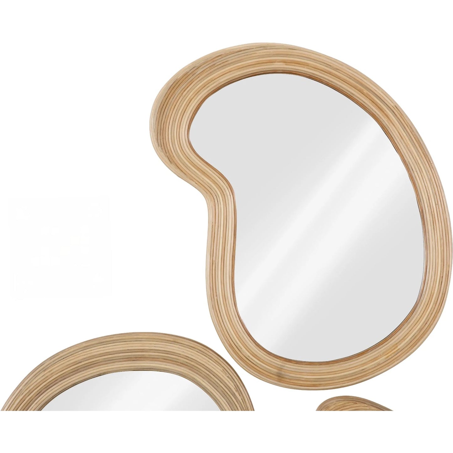 006 SI-2527672 | Closeup | Organic Mirrors (Set of 3) by Phillips Collection in beige, brown, off white. Made from natural fibers glass in a unique style.