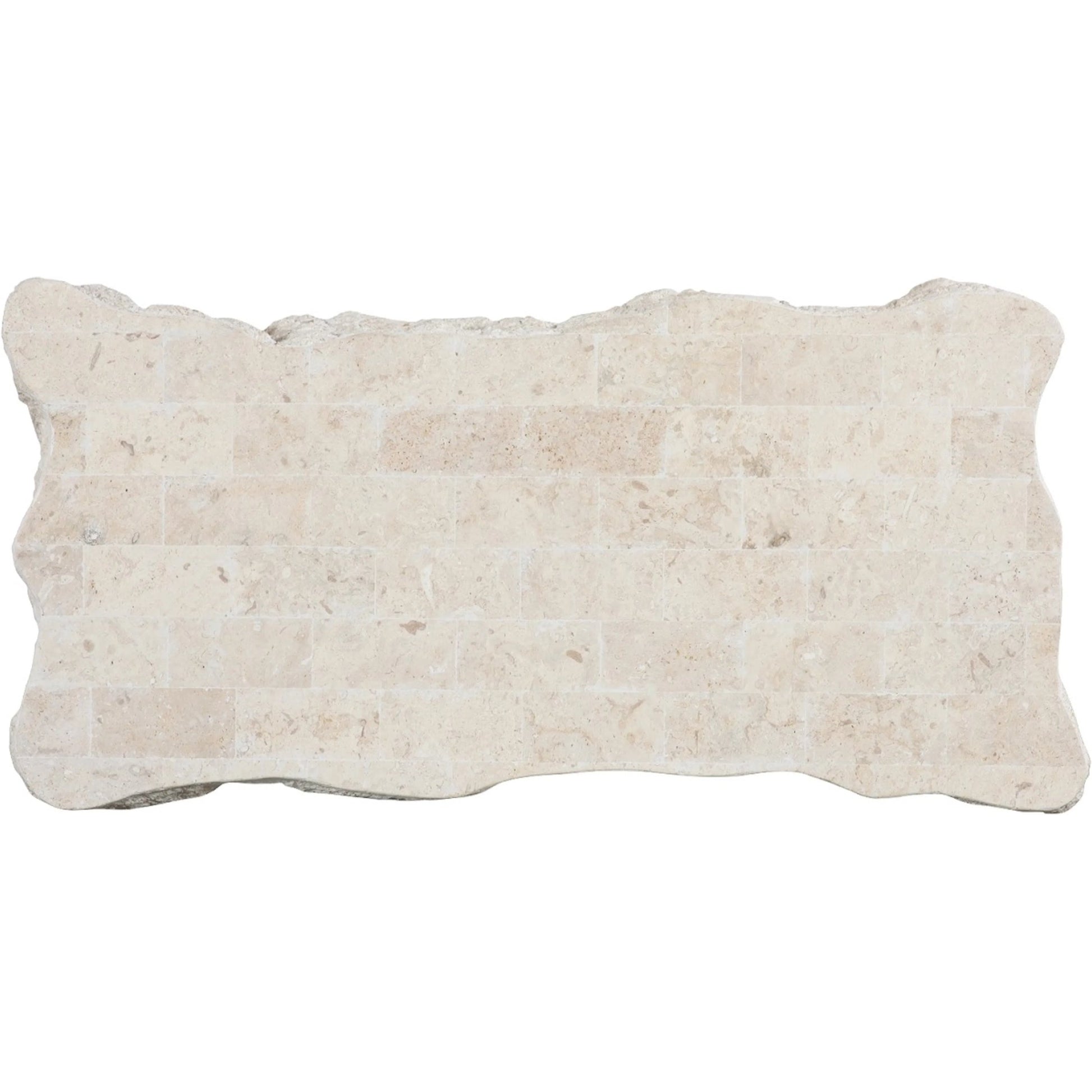 Mactan Coffee Table by Phillips Collection in beige, gray, off white, white and natural. Made from stone in a unique style.