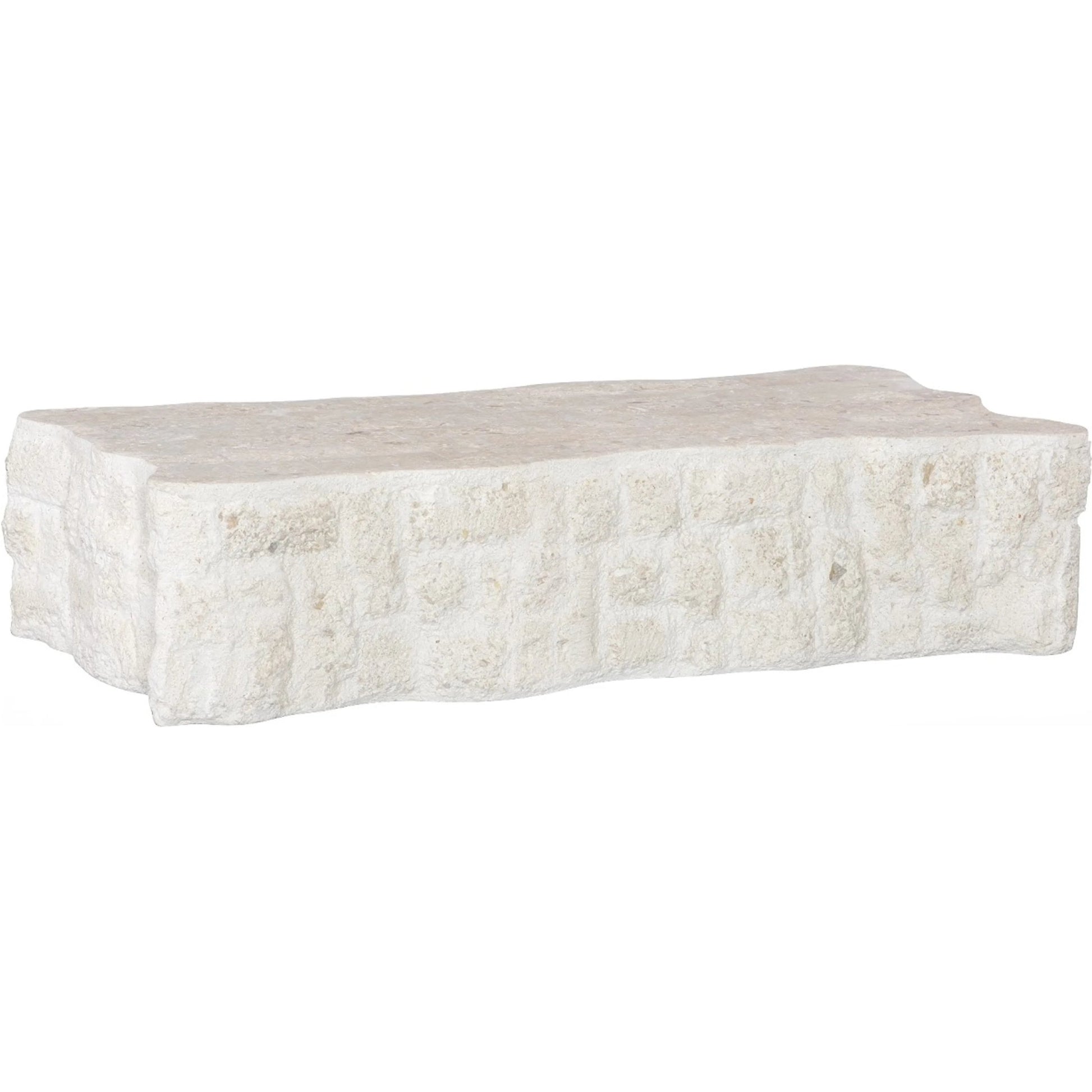 Mactan Coffee Table by Phillips Collection in beige, gray, off white, white and natural. Made from stone in a unique style.