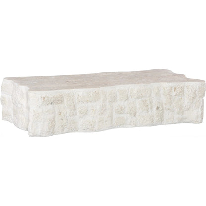 Mactan Coffee Table by Phillips Collection in beige, gray, off white, white and natural. Made from stone in a unique style.