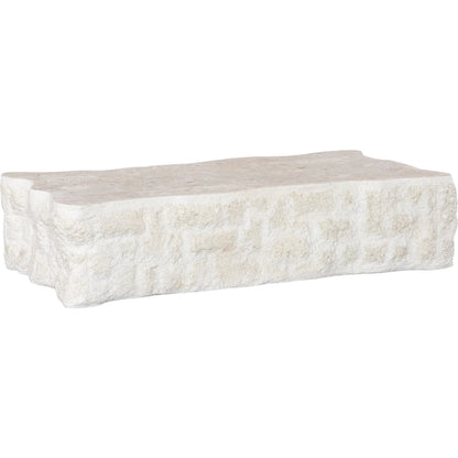 Mactan Coffee Table by Phillips Collection in beige, gray, off white, white and natural. Made from stone in a unique style.
