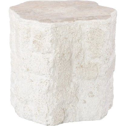 Mactan Side Table by Phillips Collection in beige, gray, off white, white and natural. Made from stone in a unique style.