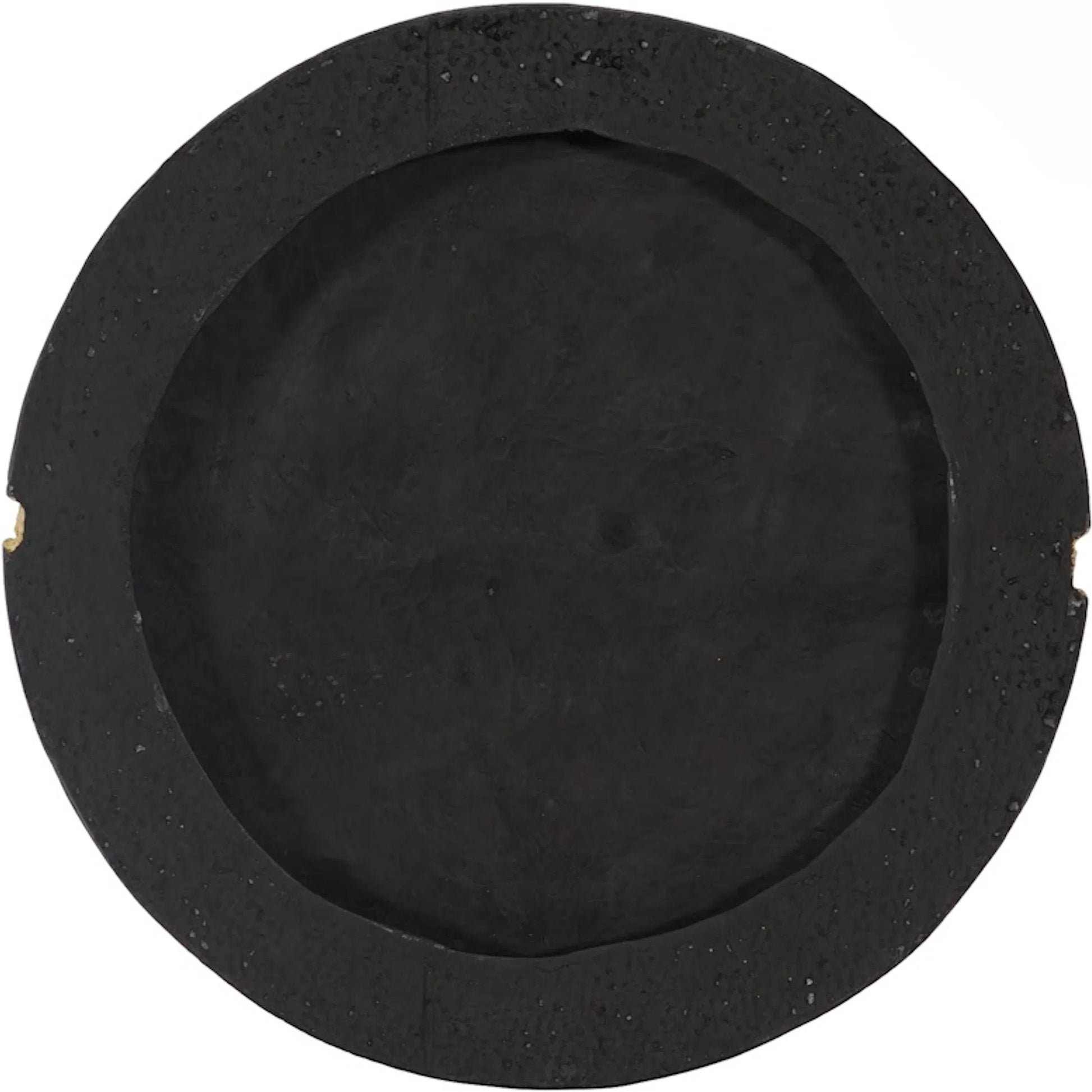Rift Wall Tile Circle by Phillips Collection in black, gold and gold leaf, matte lacquer. Made from resin in a unique style.