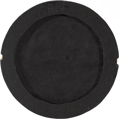 Rift Wall Tile Circle by Phillips Collection in black, gold and gold leaf, matte lacquer. Made from resin in a unique style.