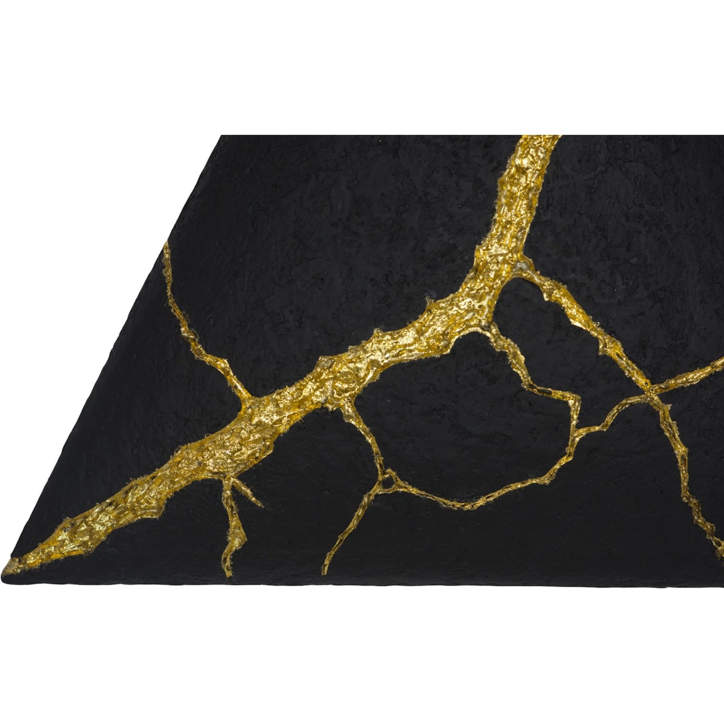 003 SI-2452534 | Additional Silo | Rift Wall Tile Triangle by Phillips Collection in black, gold and gold leaf, matte lacquer. Made from resin in a unique style.
