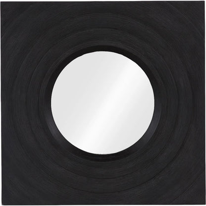 Void Mirror by Phillips Collection in black and black stone. Made from resin in a unique style.