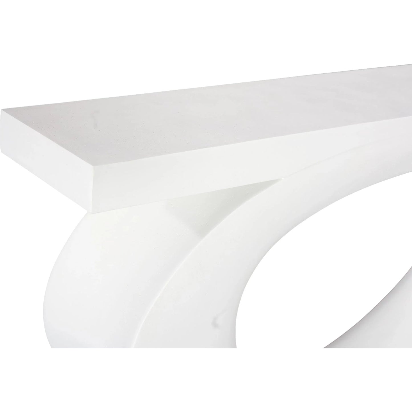001 SI-2527665 | Closeup | Nimbus Console Table by Phillips Collection in white stone. Made from resin, stone composite in a unique style.