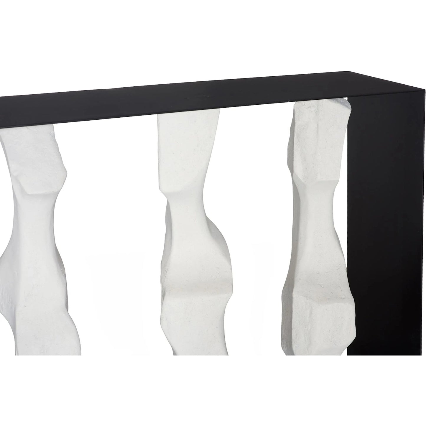 004 SI-2452512 | Additional Silo | Cast Women Metal Framed Console by Phillips Collection in black, off white and roman stone. Made from metal, resin, stone composite in a unique style.