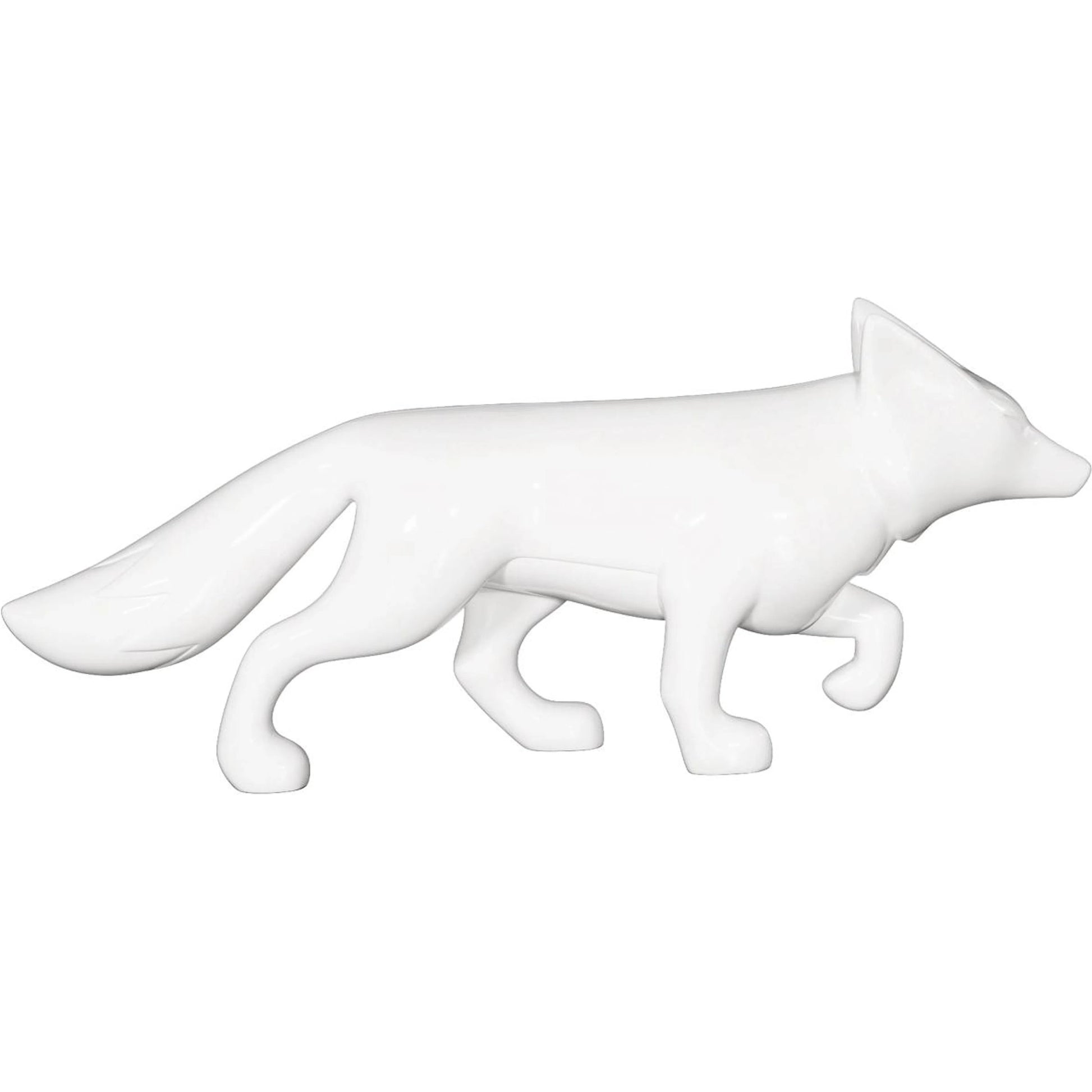Fox Sculpture C by Phillips Collection in gel coat. Made from resin in a unique style.
