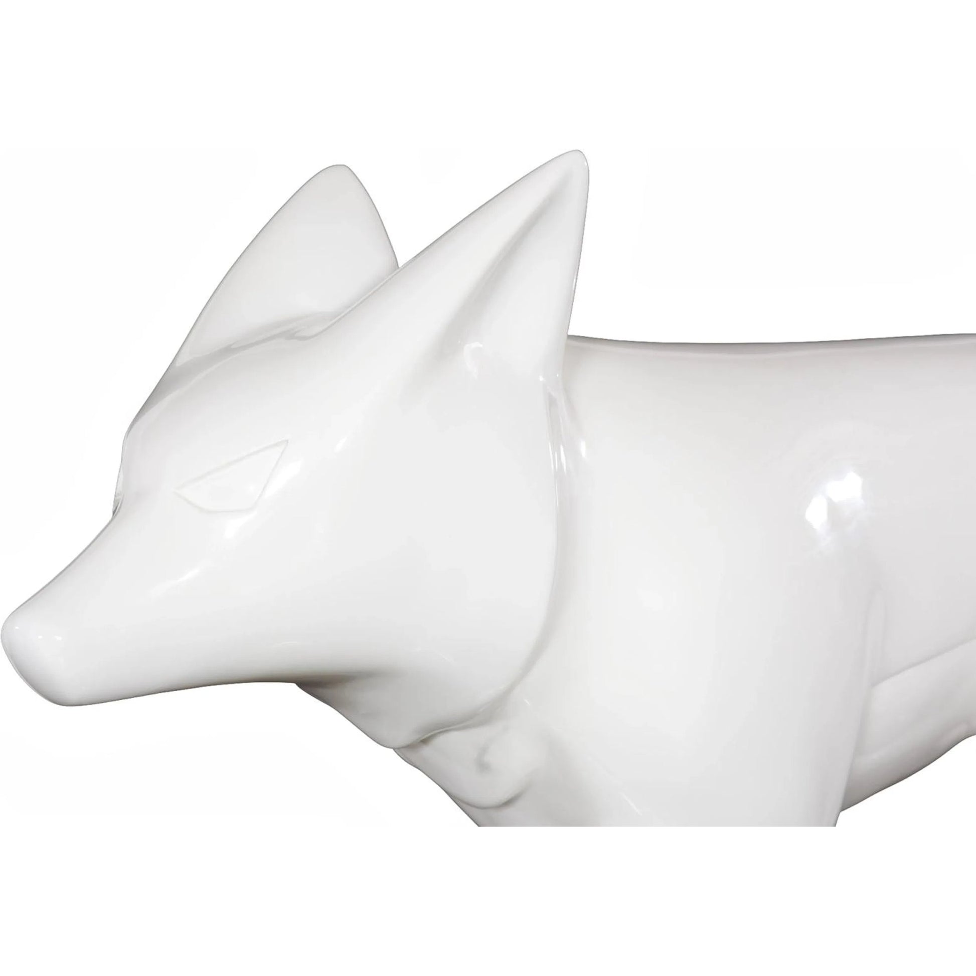 Fox Sculpture C by Phillips Collection in gel coat. Made from resin in a unique style.