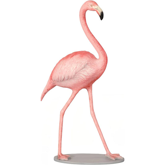 Flamingo Sculpture by Phillips Collection in pink, white and matte lacquer. Made from resin in a unique style.