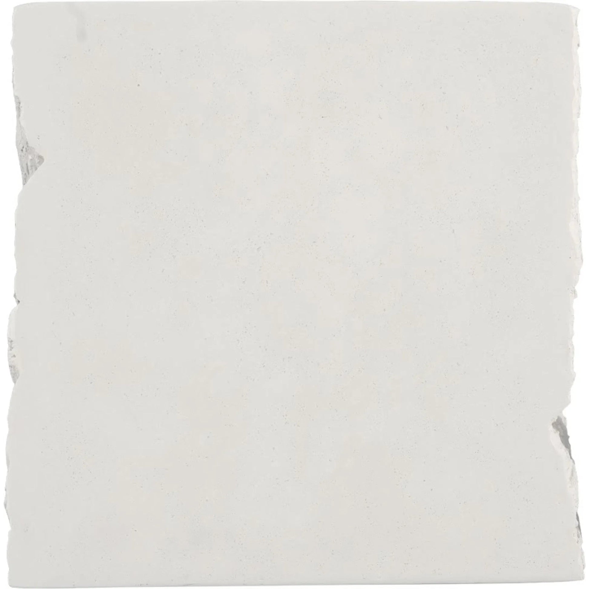 Shear Square Side Table by Phillips Collection in white stone. Made from resin, stone composite in a unique style.