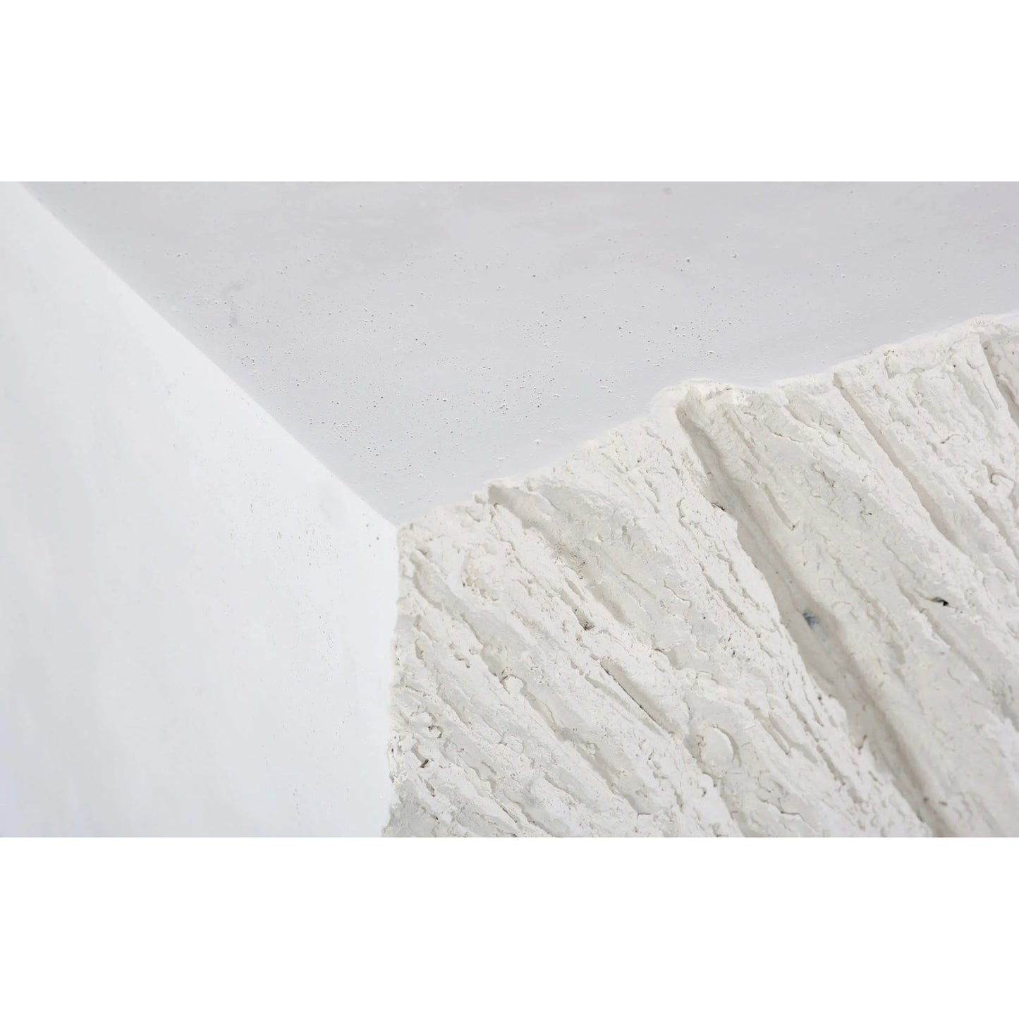 003 SI-2527697 | Closeup | Shear Square Side Table by Phillips Collection in white stone. Made from resin, stone composite in a unique style.