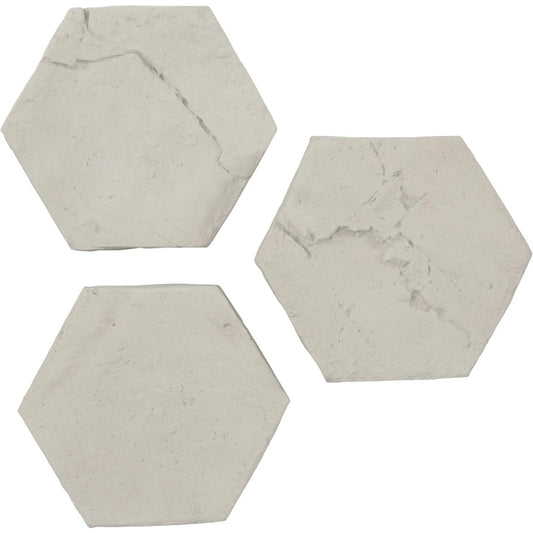 Hexagon Wall Tiles (Set of 3) by Phillips Collection in roman stone. Made from resin, stone composite in a unique style.
