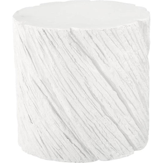 Shear Side Table Oval by Phillips Collection in white and white stone. Made from resin, stone composite in a unique style.
