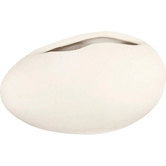 Egg Vase by Phillips Collection in off white and stone cast. Made from resin in a unique style.
