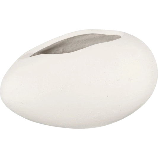 Egg Vase by Phillips Collection in off white and stone cast. Made from resin in a unique style.