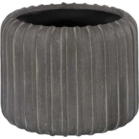 Vertical Vase by Phillips Collection in gray and raw gray. Made from resin in a unique style.