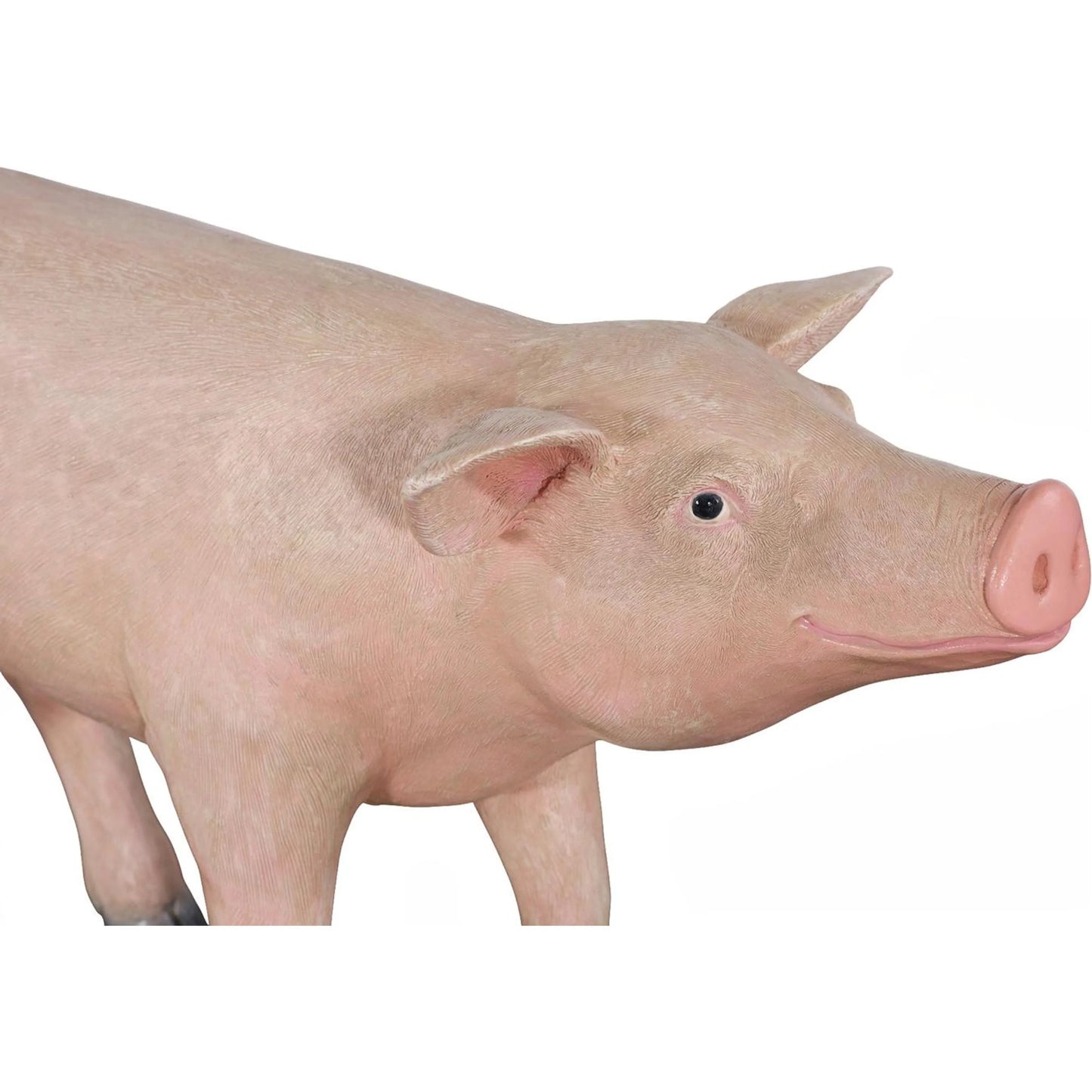 004 SI-2623793 | Closeup | Pig Sculpture C by Phillips Collection in brown, pink and gel coat. Made from resin in a unique style.