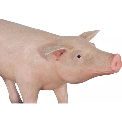 Pig Sculpture C by Phillips Collection in brown, pink and gel coat. Made from resin in a unique style.