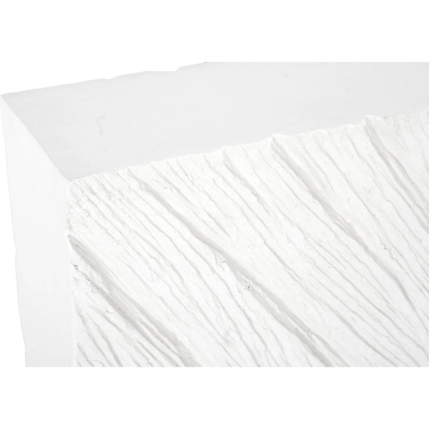 004 SI-2623801 | Closeup | Shear Console Table Rectangle by Phillips Collection in white and white stone. Made from resin, stone composite in a unique style.