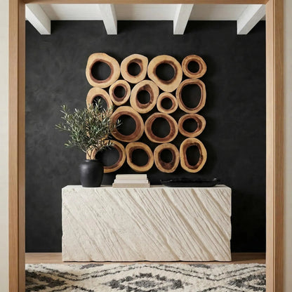 Shear Console Table Rectangle by Phillips Collection in white and white stone. Made from resin, stone composite in a unique style.