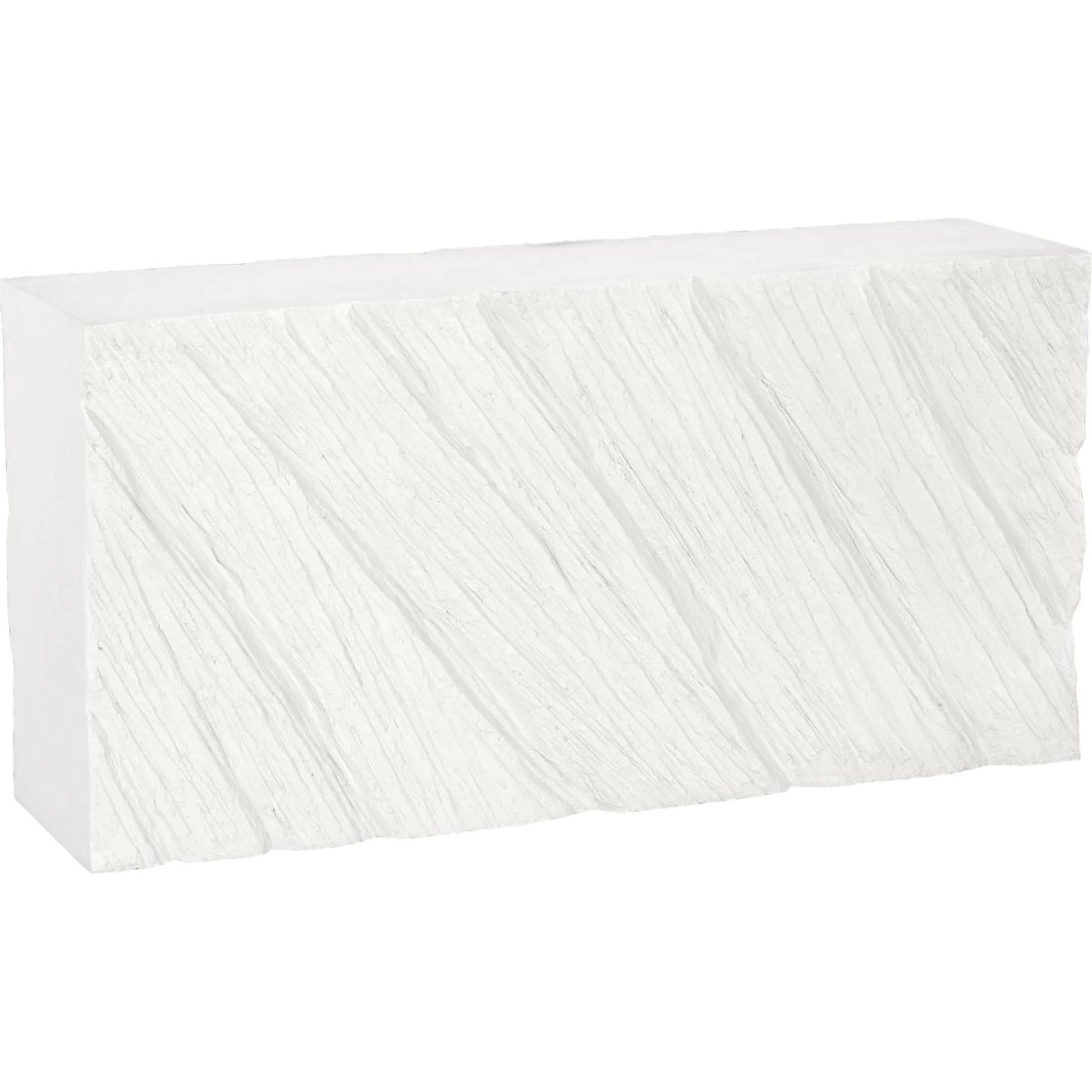 Shear Console Table Rectangle by Phillips Collection in white and white stone. Made from resin, stone composite in a unique style.