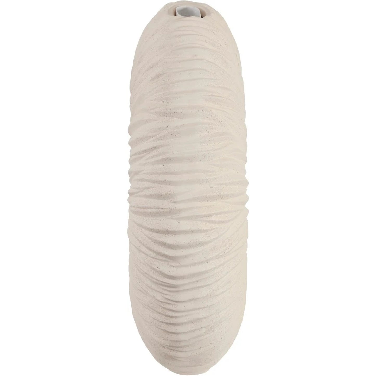 004 SR-821084 | Additional Silo | Waves Circle Vase by Phillips Collection in off white and stone cast. Made from resin composite in a eclectic & global style.