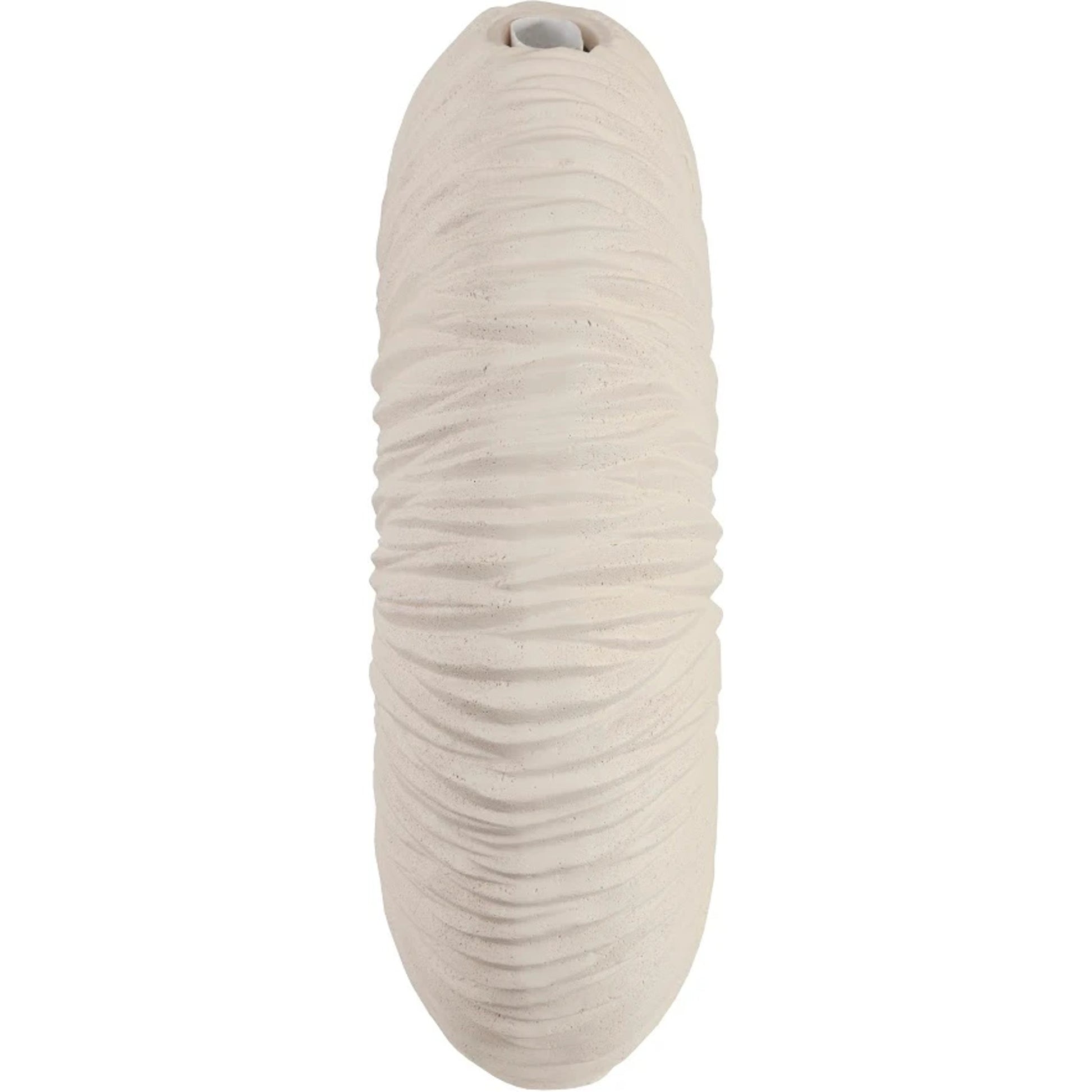 Waves Circle Vase by Phillips Collection in off white and stone cast. Made from resin composite in a eclectic & global style.