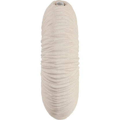 Waves Circle Vase by Phillips Collection in off white and stone cast. Made from resin composite in a eclectic & global style.