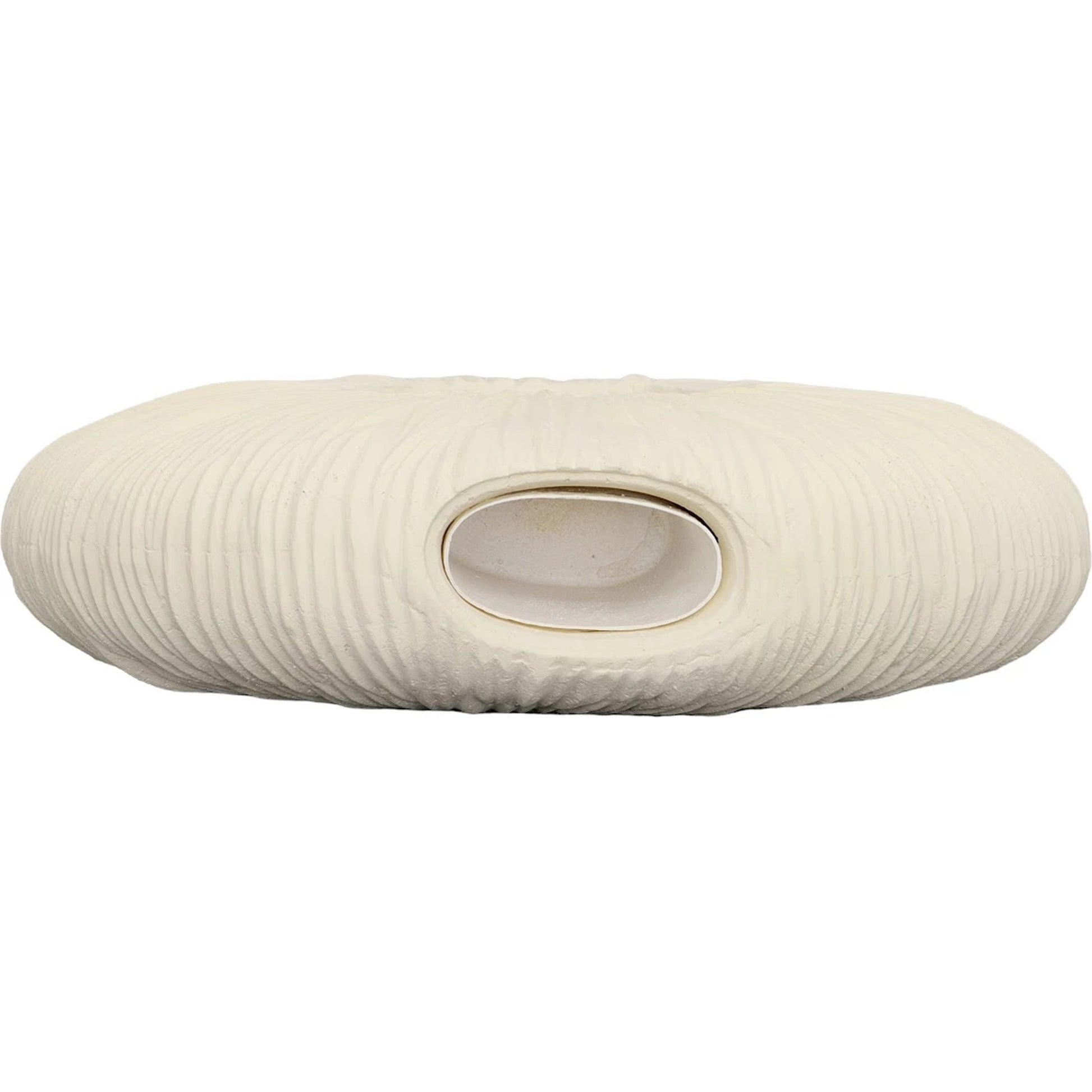 Waves Circle Vase by Phillips Collection in off white and stone cast. Made from resin composite in a eclectic & global style.
