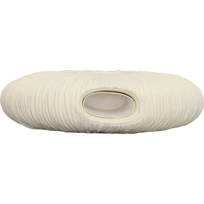 Waves Circle Vase by Phillips Collection in off white and stone cast. Made from resin composite in a eclectic & global style.