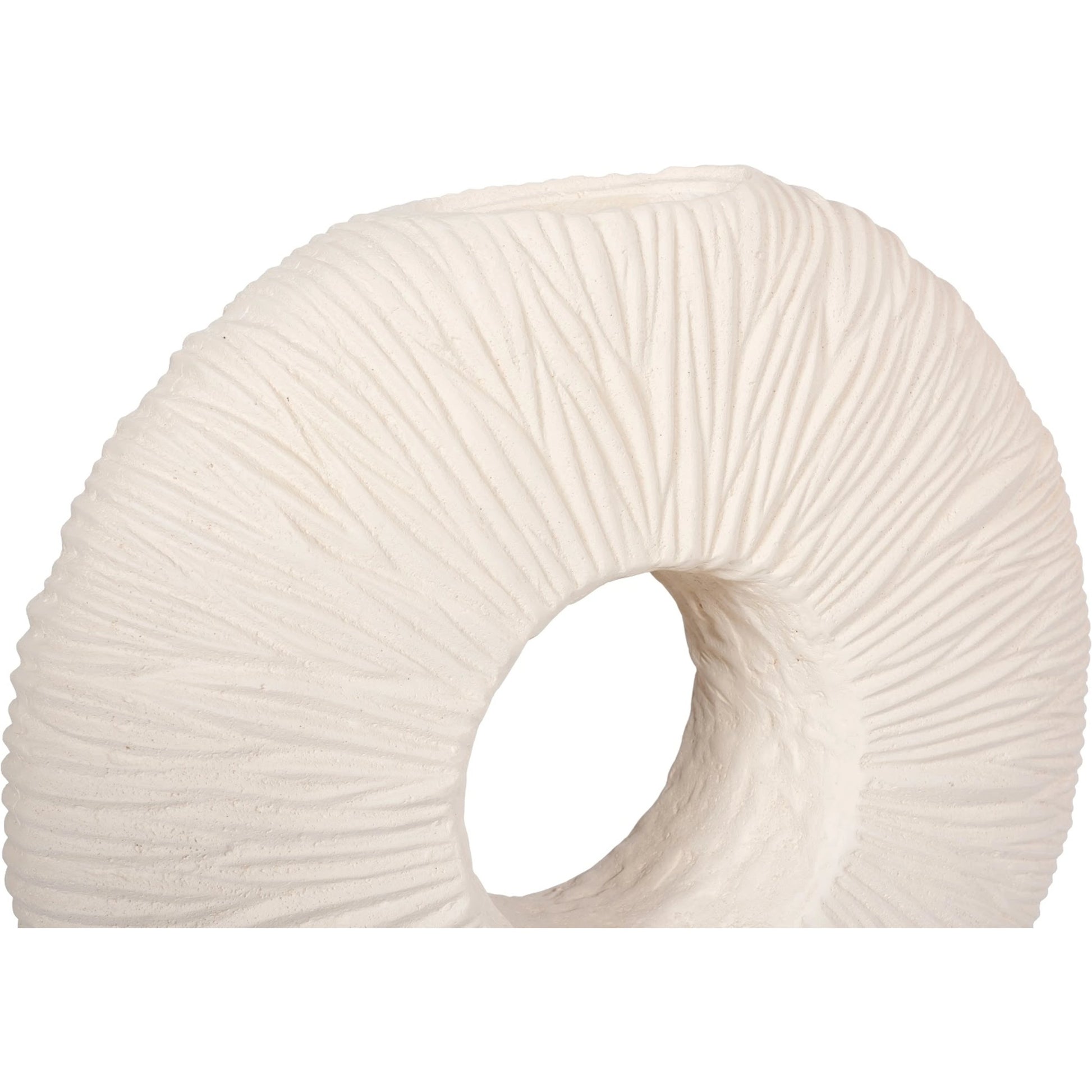 Waves Circle Vase by Phillips Collection in off white and stone cast. Made from resin composite in a eclectic & global style.