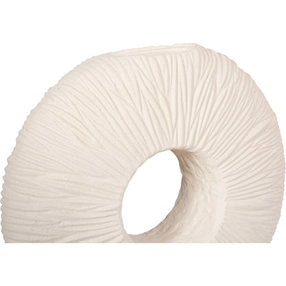 Waves Circle Vase by Phillips Collection in off white and stone cast. Made from resin composite in a eclectic & global style.