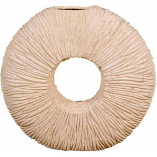 Waves Circle Vase by Phillips Collection in off white and stone cast. Made from resin composite in a eclectic & global style.